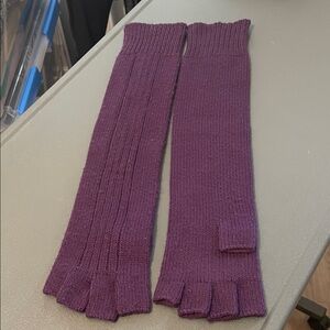 Nordstrom Deep Purple Fingerless Knit Gloves